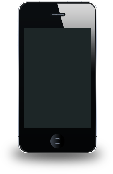 Iphone Black Front - Iphone 4 (386x597), Png Download