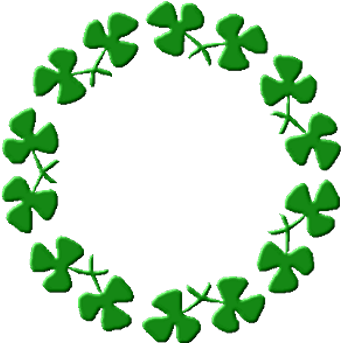 Clover-circle - Circle Of Paw Prints (350x350), Png Download
