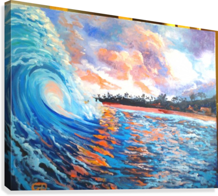 Hawaiian Morning Shore Sunrise Canvas Print - Picturi Cu Reflexie In Apa (429x386), Png Download