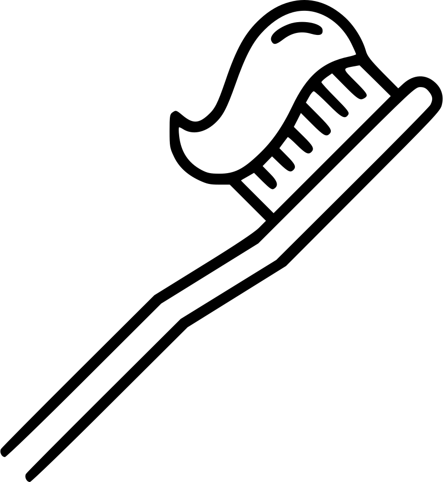 Toothbrush - - Toothbrush Clipart Black And White (900x980), Png Download