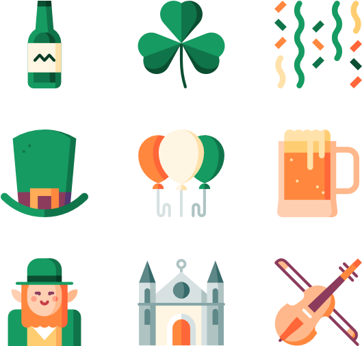 Saint Patrick Day - Irish Icons (600x564), Png Download