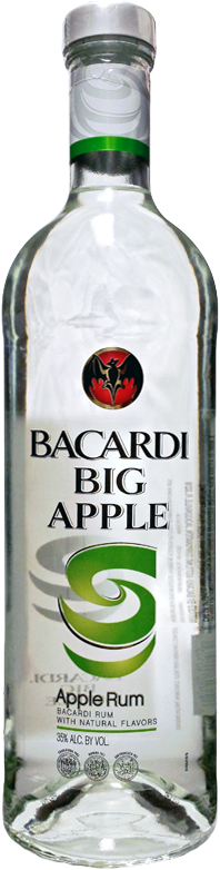 Bacardi Flavors - Bacardi Big Apple Rum - 750 Ml Bottle (454x802), Png Download