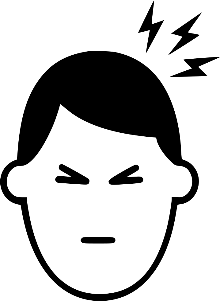 Png File Svg - Migraine Black And White Png (718x980), Png Download