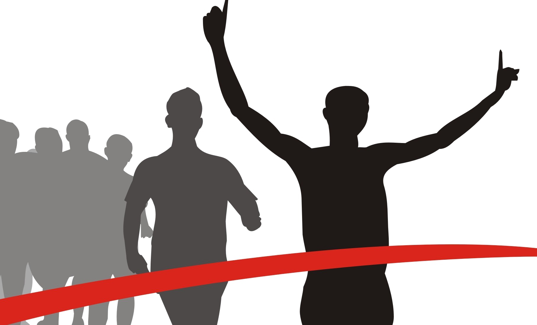 Marathon Png Images - Runner At The Finish Line (1815x1100), Png Download