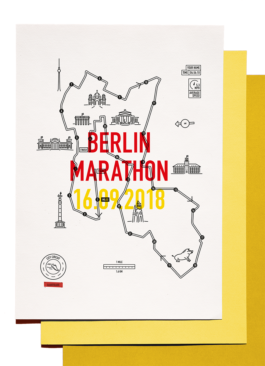 Prd Img Unframed Paper Berlin Marathon - Marathon (900x1350), Png Download