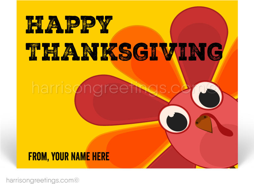 Cartoon Turkey Thanksgiving Postcards (810x648), Png Download