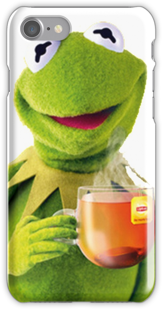 Kermit Sips Tea Iphone 7 Snap Case - Kermit The Frog Black And White (750x1000), Png Download