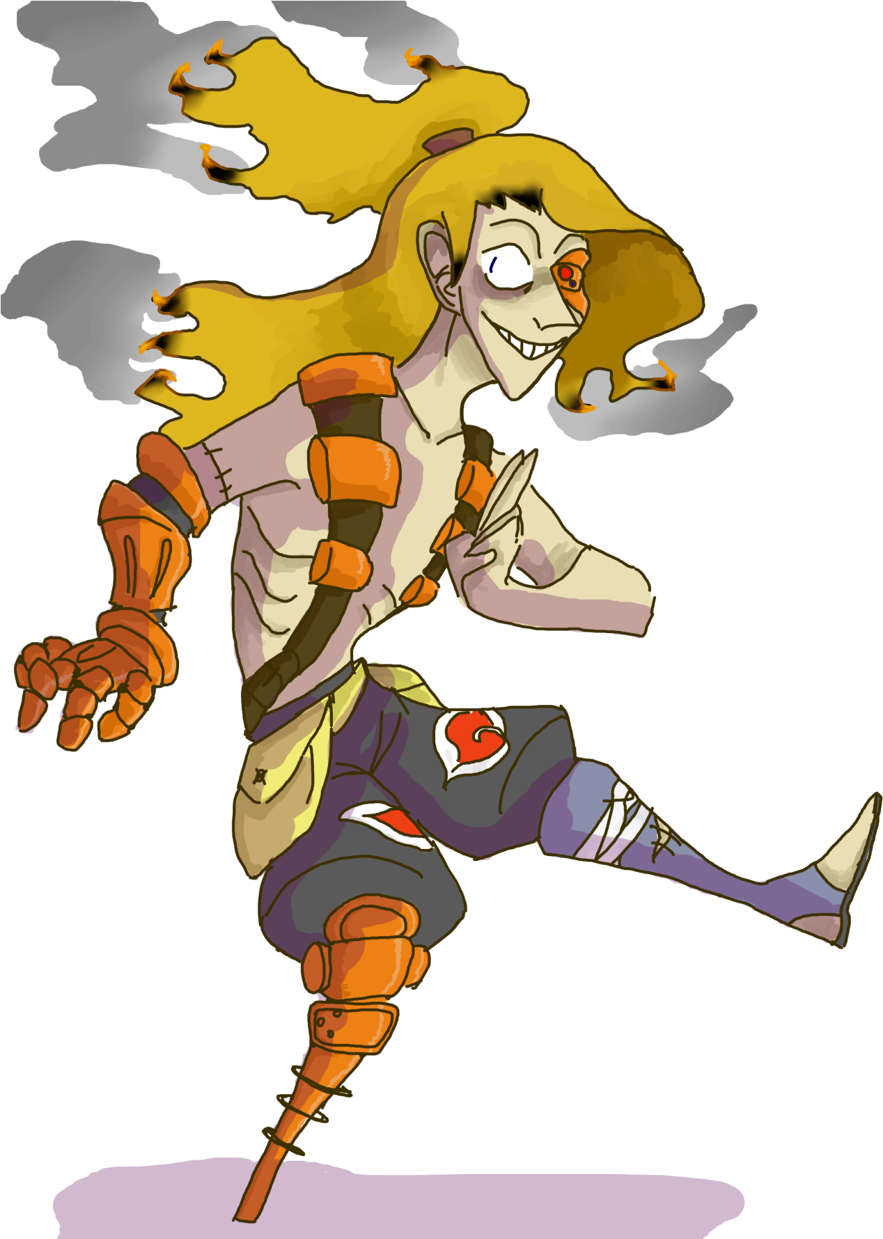 Naruto Overwatch Deidara Junkrat Crossover - Deidara Junkrat (1280x1778), Png Download