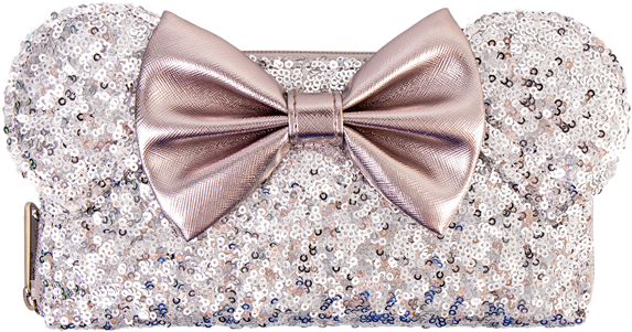Minnie Ears & Bow Sequin Silver Loungefly Wallet - Formal Wear (600x600), Png Download