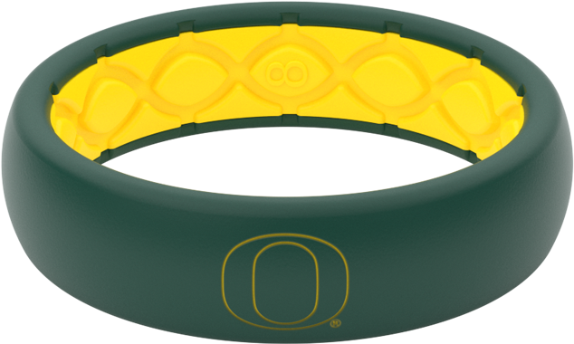 Thin Oregon Collegiate Silicone Rings Outline - Bangle (1216x811), Png Download