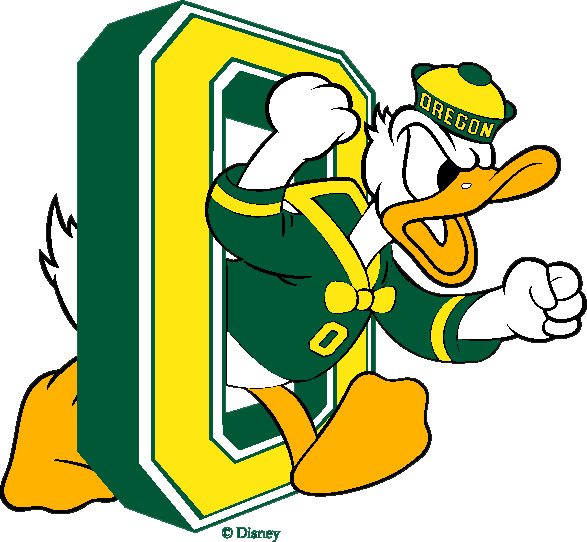 University Of Oregon - Oregon Ducks Donald Duck (587x542), Png Download