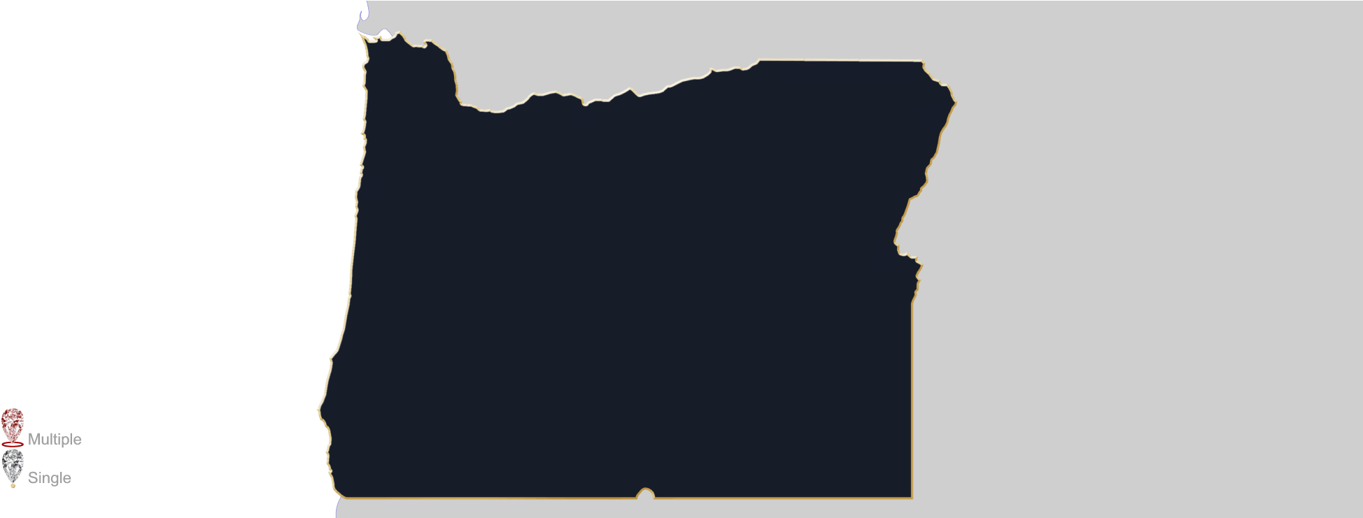 Map Showing Location Of Jewelry Appraisers In Oregon - Oregon Lottery (2000x740), Png Download