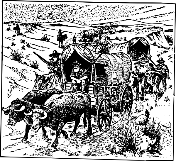 Drawing Of Oregon Trail (600x549), Png Download