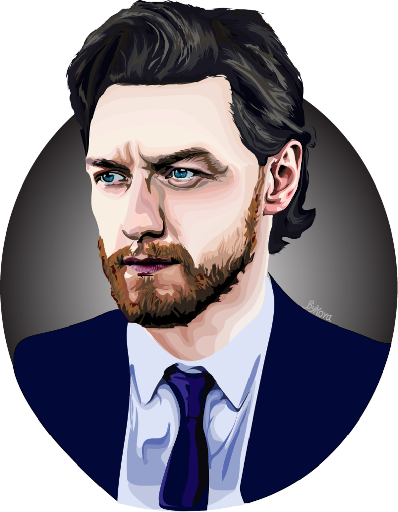 James Mcavoy, Backgrounds, See Through - Digital Art Drawing Beards (788x1013), Png Download