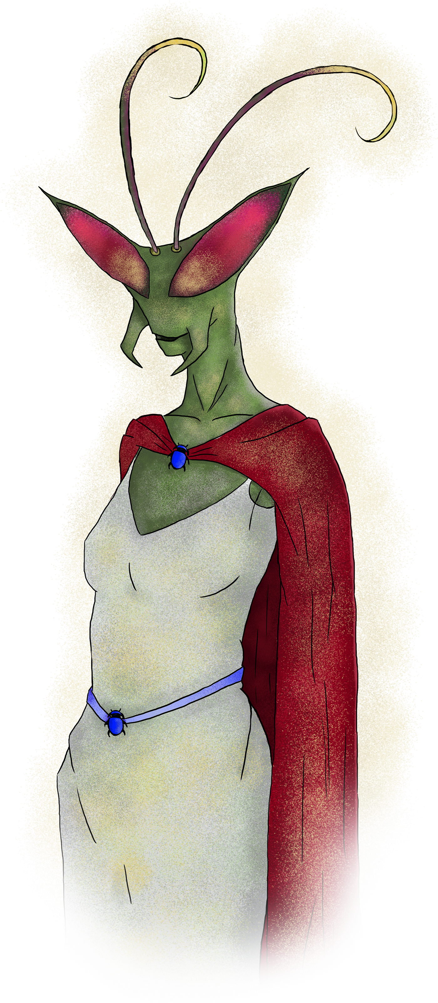 Praying Mantis Queen - Illustration (1400x3208), Png Download