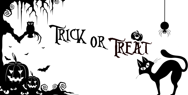 Trick Or Treat Halloween Silhouette From Openclipart - Trick Or Treat (786x400), Png Download