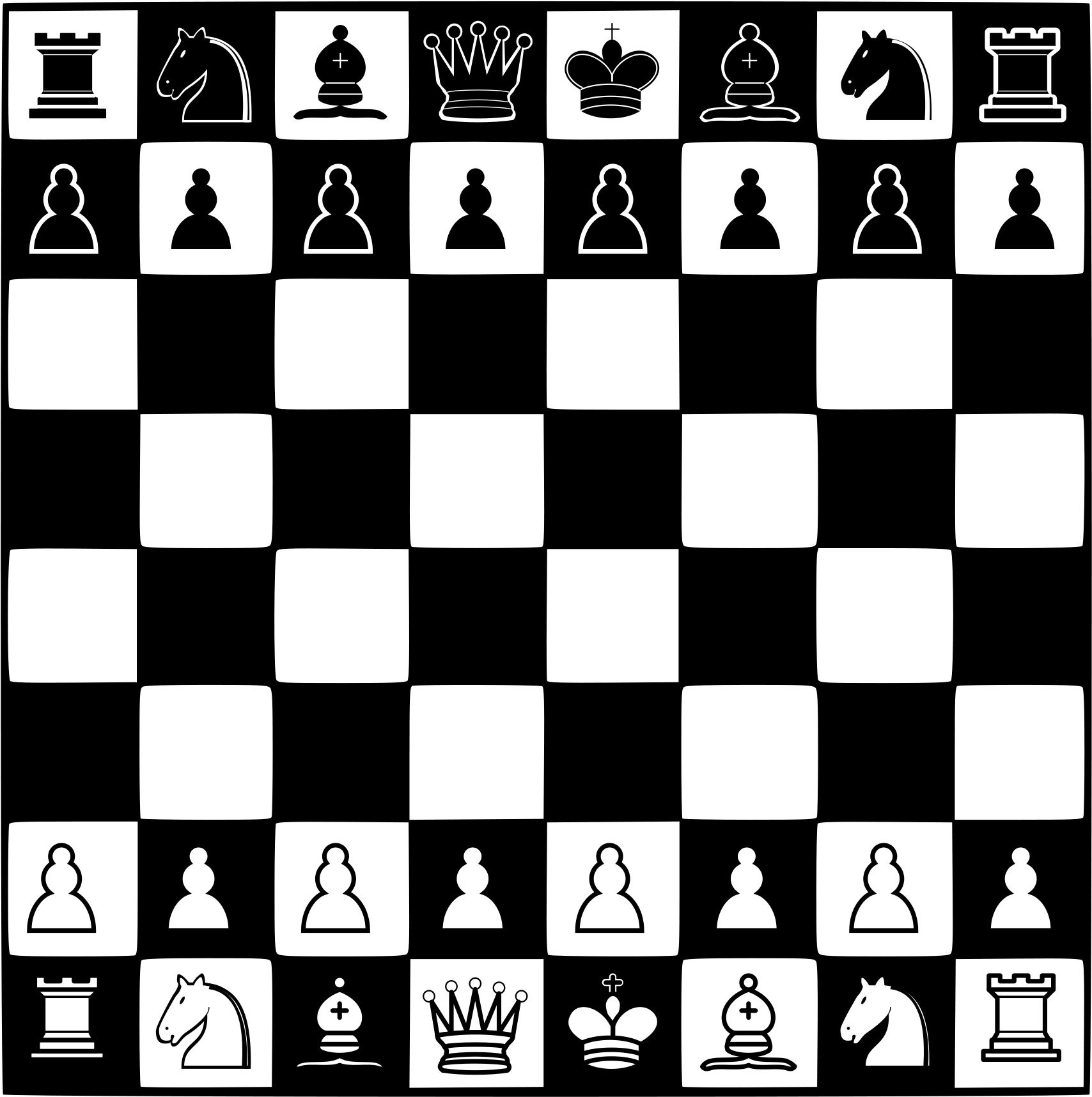 Open - Chess Board Black And White (2000x2000), Png Download