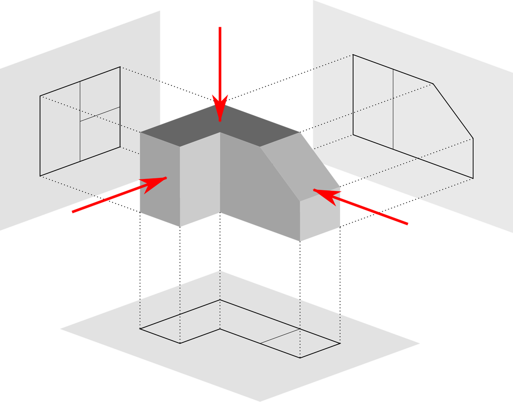 Clipart Free Stock Assignment Cad Chair Projections - First Angle Projection Vs Third Angle Projection (1021x800), Png Download