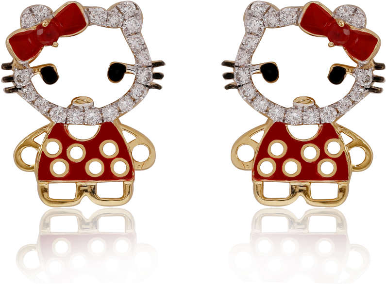 Cute Hello Kitty Earrings - Earrings (1000x1000), Png Download