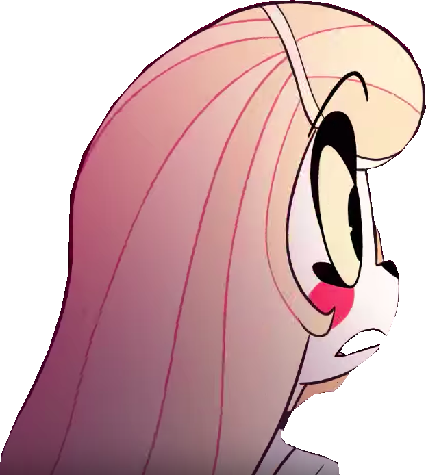 Face Nose Facial Expression Pink Cartoon Mammal Skin - Hazbin Hotel Charlie Smile (622x694), Png Download
