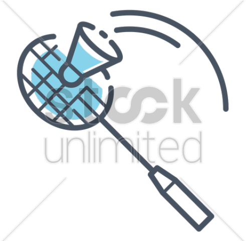 Badminton Clipart Main - Badminton Racket And Shuttlecock Drawing Easy (640x480), Png Download
