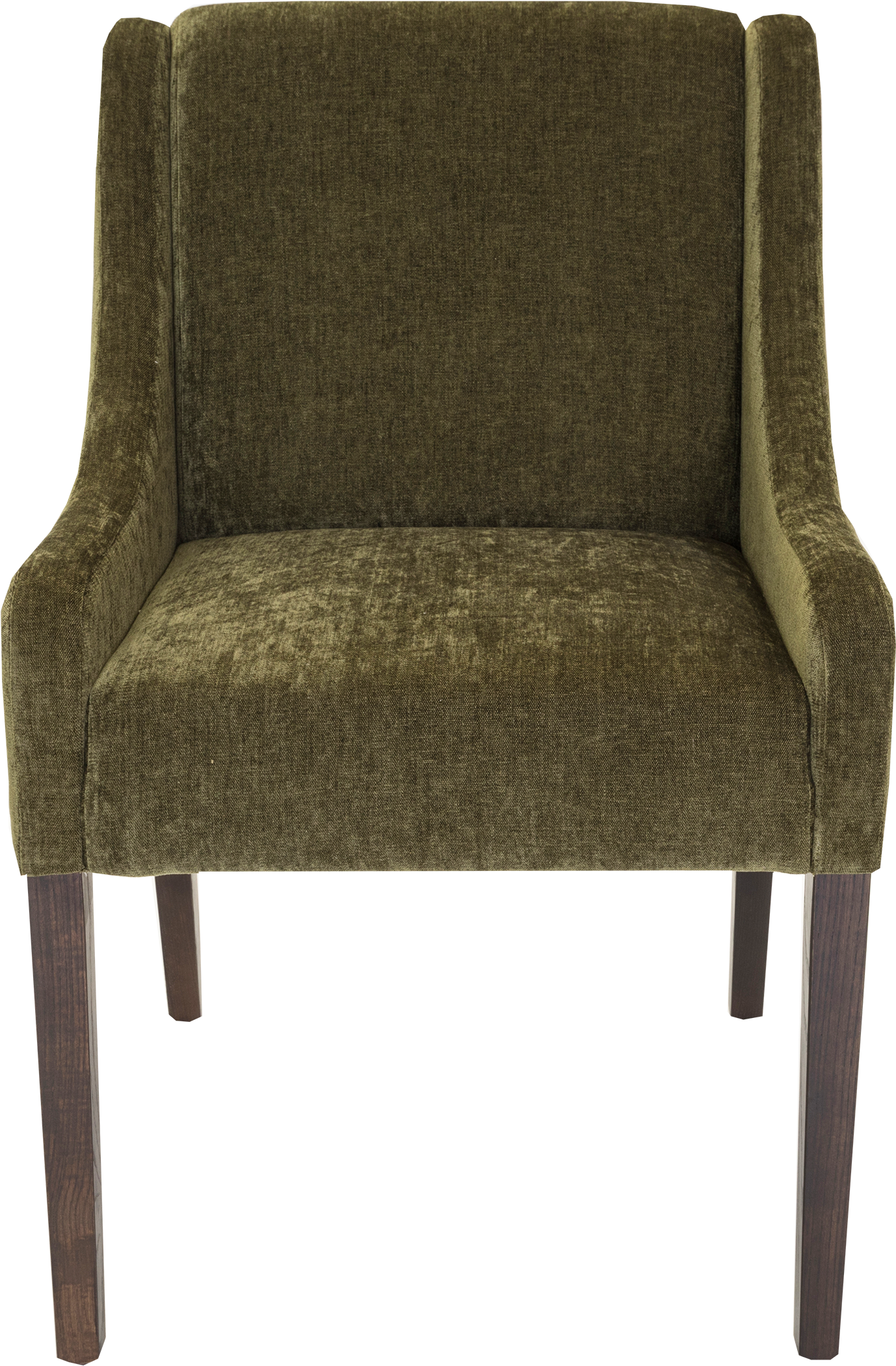 Front View Of Organic Green Luxurious Upholstered Chair - Chair (1633x2299), Png Download