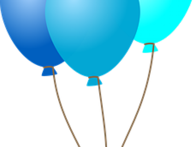 Dark Blue Clipart Single Balloon - Blue Balloons Clip Art (640x480), Png Download