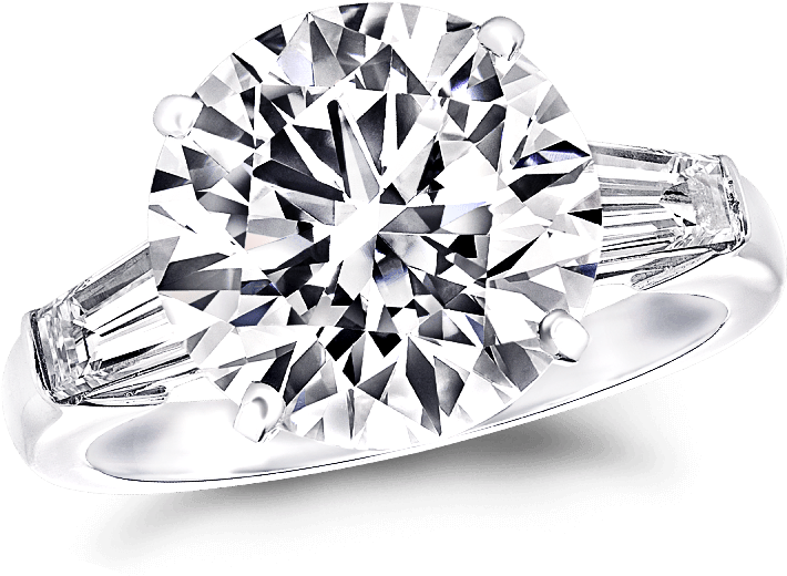 A Classic Graff Ring Featuring A Round Brilliant Diamond - Engagement Ring (2000x2000), Png Download