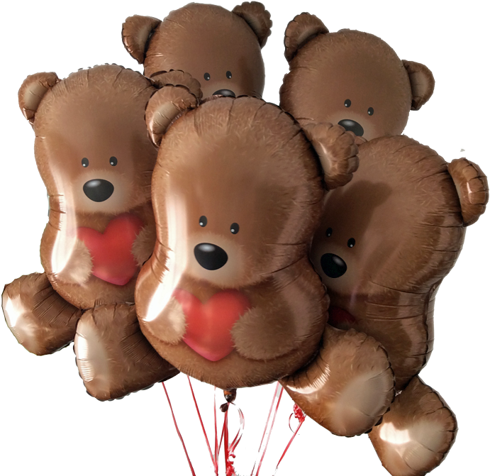 Single Large Foil Teddy Bear Shapes £10 Each - Foil Balloon Bear (769x710), Png Download