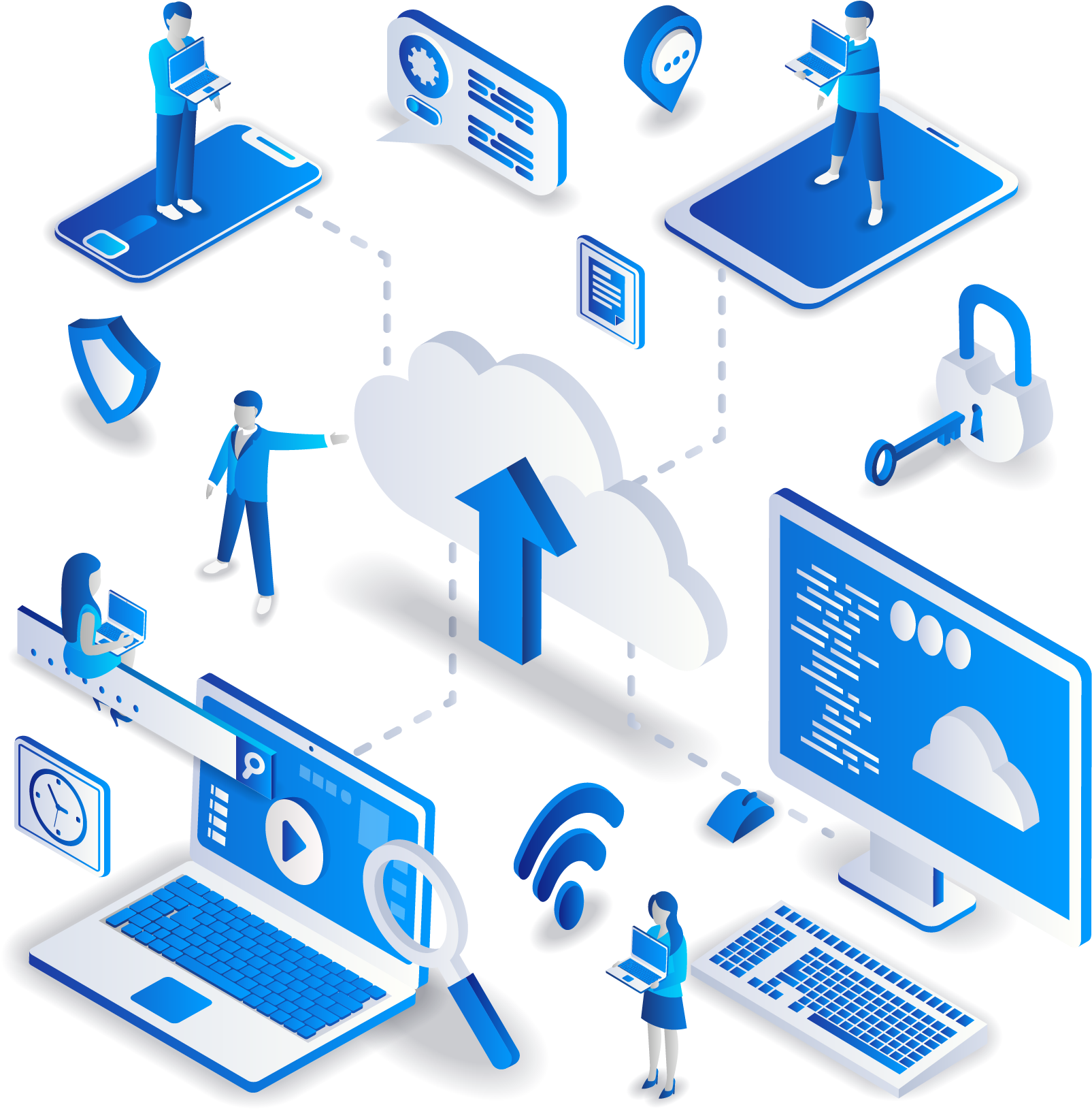 Flat Design Isometric Concepts (1709x1709), Png Download