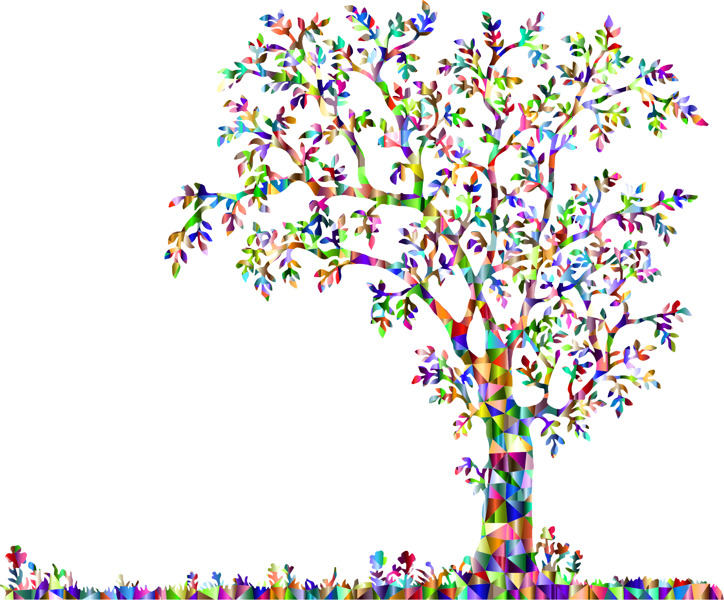 This Free Icons Png Design Of Low Poly Chromatic Tree (2353x1950), Png Download
