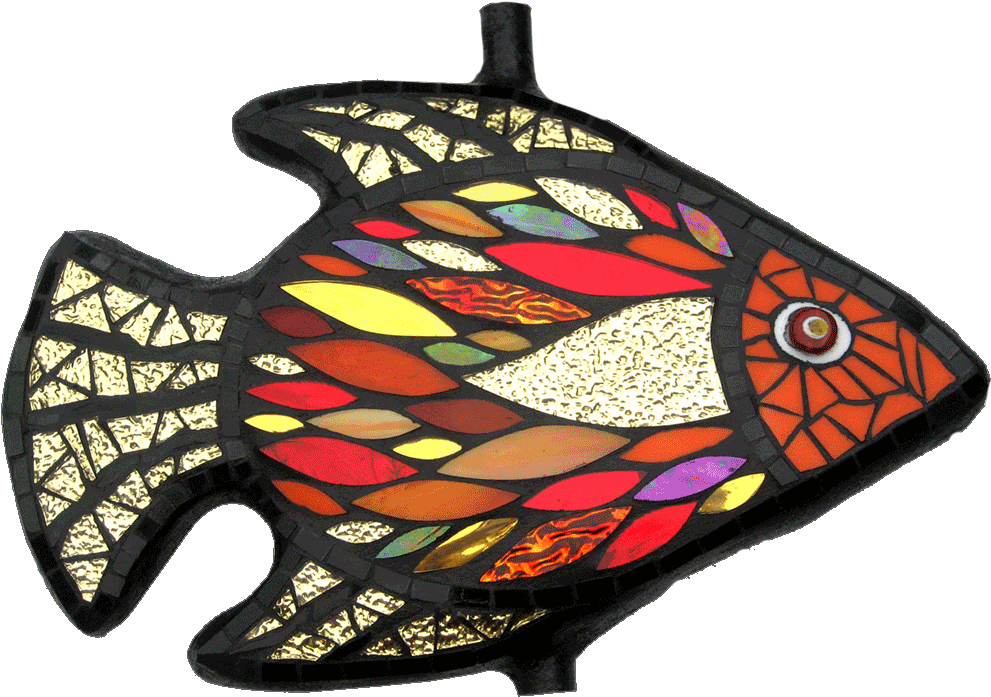 Golden-fish - Stained Glass (1000x699), Png Download
