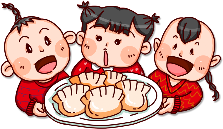 Hand Painted Cute Cartoon Children S Decorative - 祝福 语 冬至 2019 (1024x883), Png Download