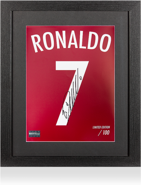 Cristiano Ronaldo Signed Portugal Shirt Print In Black - Manchester United F.c. (650x665), Png Download