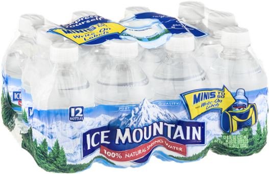 Ice Mountain Water Minis To Go With Write On Labels - Ice Mountain (600x600), Png Download