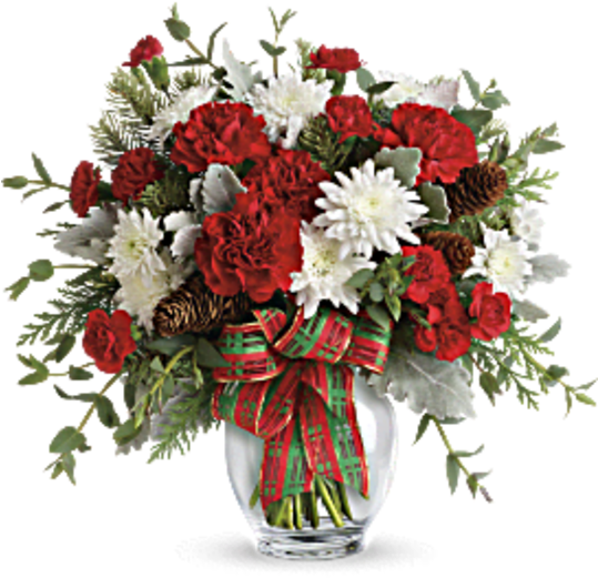 Holiday Shine Bouquet - Christmas Flowers (600x673), Png Download