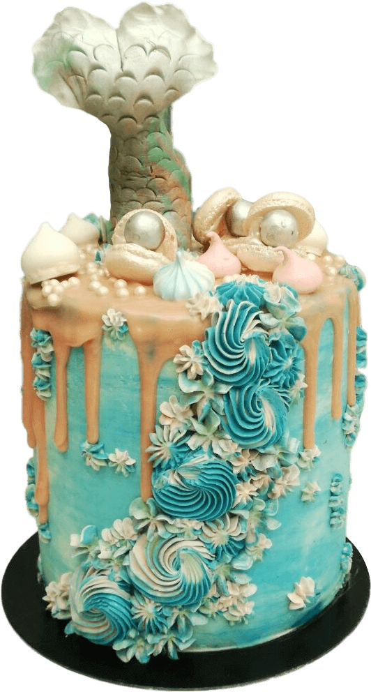 Mermaid Cake - Mermaid Cakes (1101x1101), Png Download
