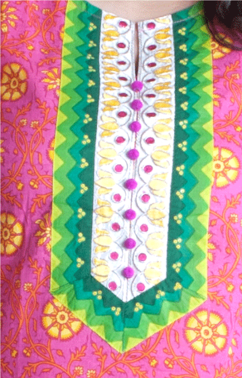 Tri Colour Designer Printed Kurta Jp1040 Inhabit - Motif (1200x1200), Png Download