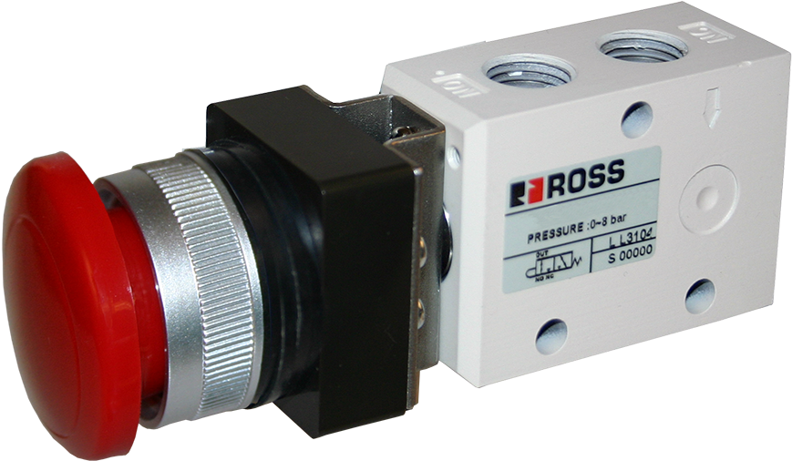 Pushbutton Mushroom Rd 12 Series Valves - Valve (900x702), Png Download