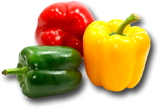 Tri Colour Capsicum - Red Yellow Green Capsicum (600x600), Png Download