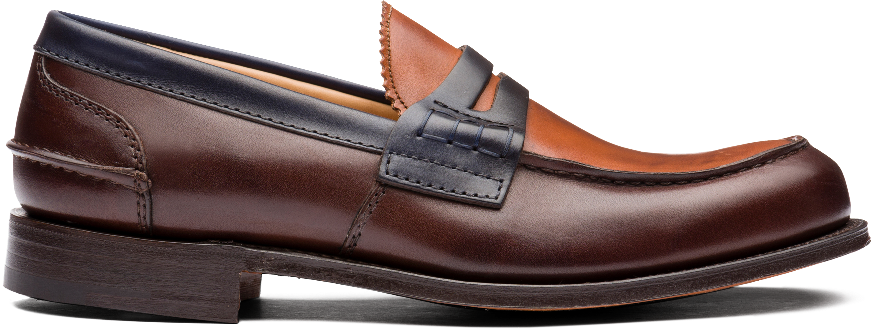 Pembrey 2 Nevada Leather Loafer Tricolor Brown Church's - Slip-on Shoe (3200x2250), Png Download
