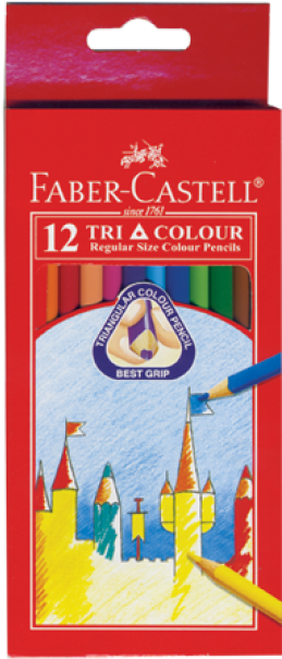 Faber Castell 12 Tri Colour Pencils (800x800), Png Download