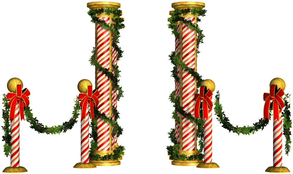Christmas Railing Transparent - Pillar Decoration For Christmas (1024x768), Png Download