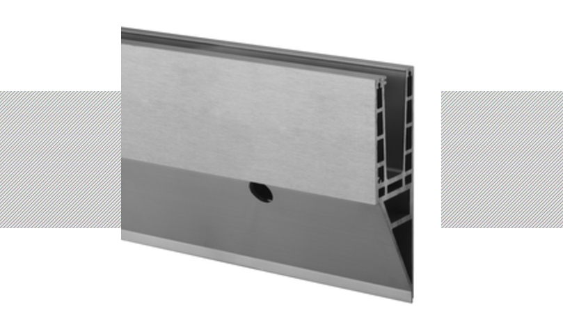 Next Prev - Glass Railing High Profile Base Shoe (809x460), Png Download