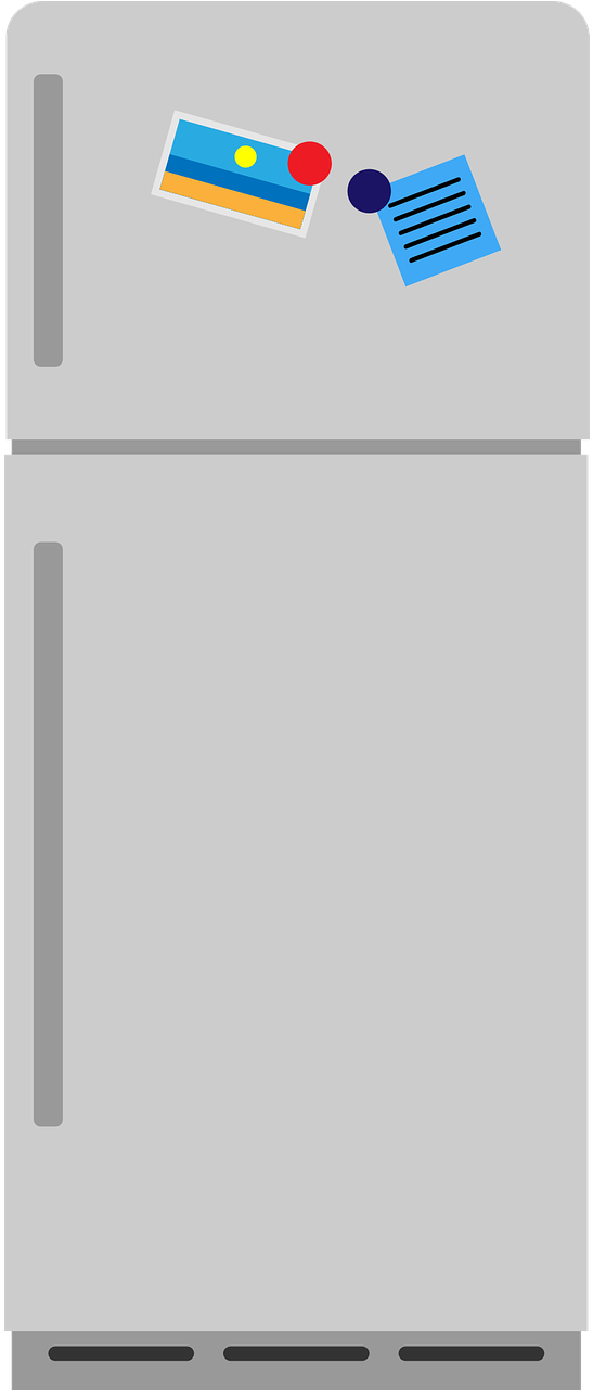 Fridge With Freezer Icon - Vector Fridge Graphic (640x1280), Png Download