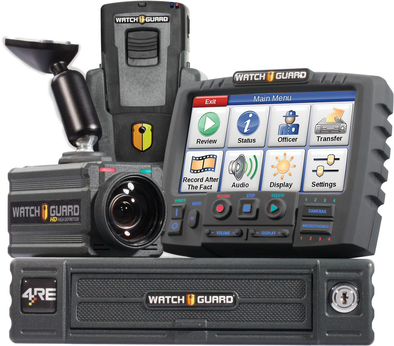 4re In Car System With Hd Mini Zoom Stack Up - Watchguard In Car Camera (2000x1333), Png Download