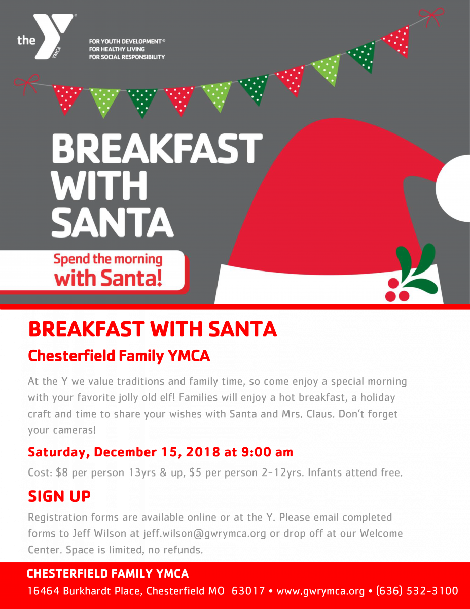 Click Here To Download A Registration Form - Breakfast With Santa Ymca (927x1200), Png Download