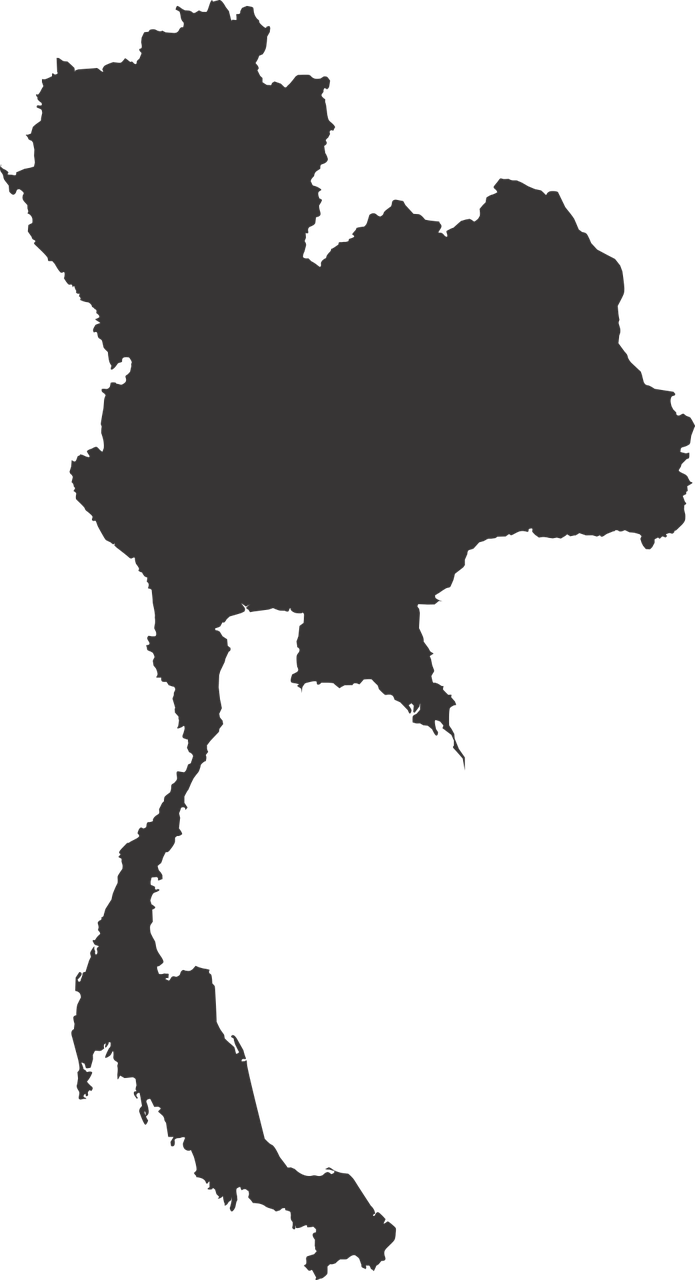 Thailand Map,map East Asia Map,free - Thailand Map Vector Png (695x1280), Png Download