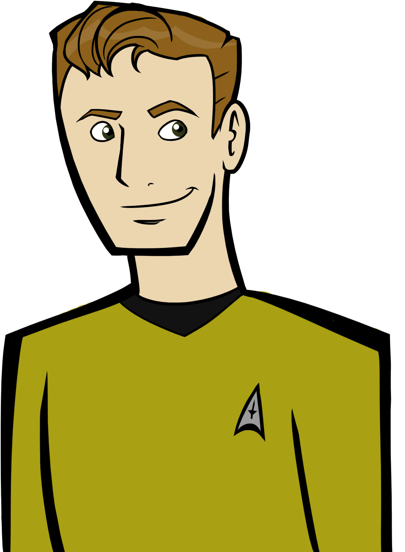 Well Helllllllooooo - Captain Kirk Cartoon Drawing (1456x1857), Png Download