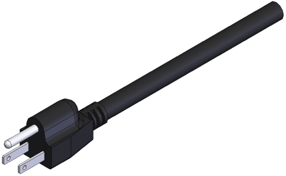 Power Cord Black 25' - Storage Cable (619x539), Png Download